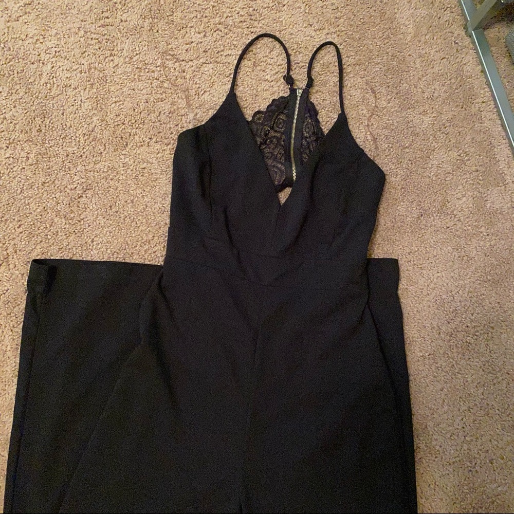 Black jumpsuit with lace back